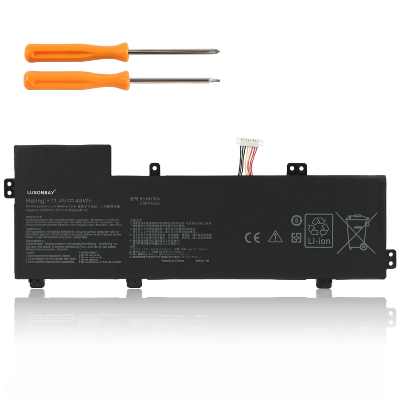 B31N1534 Laptop Battery for Asus Zenbook UX510 UX510UW UX510UX UX510UX-CN020T-BE Series | LUSONBAY