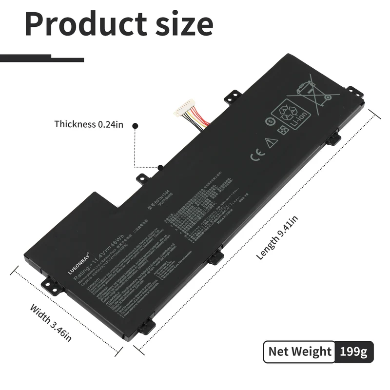 B31N1534 Laptop Battery for Asus Zenbook UX510 UX510UW UX510UX UX510UX-CN020T-BE Series | LUSONBAY