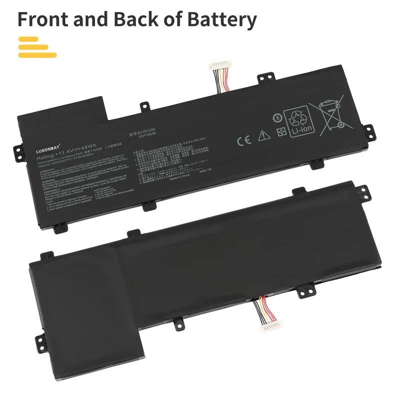 B31N1534 Laptop Battery for Asus Zenbook UX510 UX510UW UX510UX UX510UX-CN020T-BE Series | LUSONBAY
