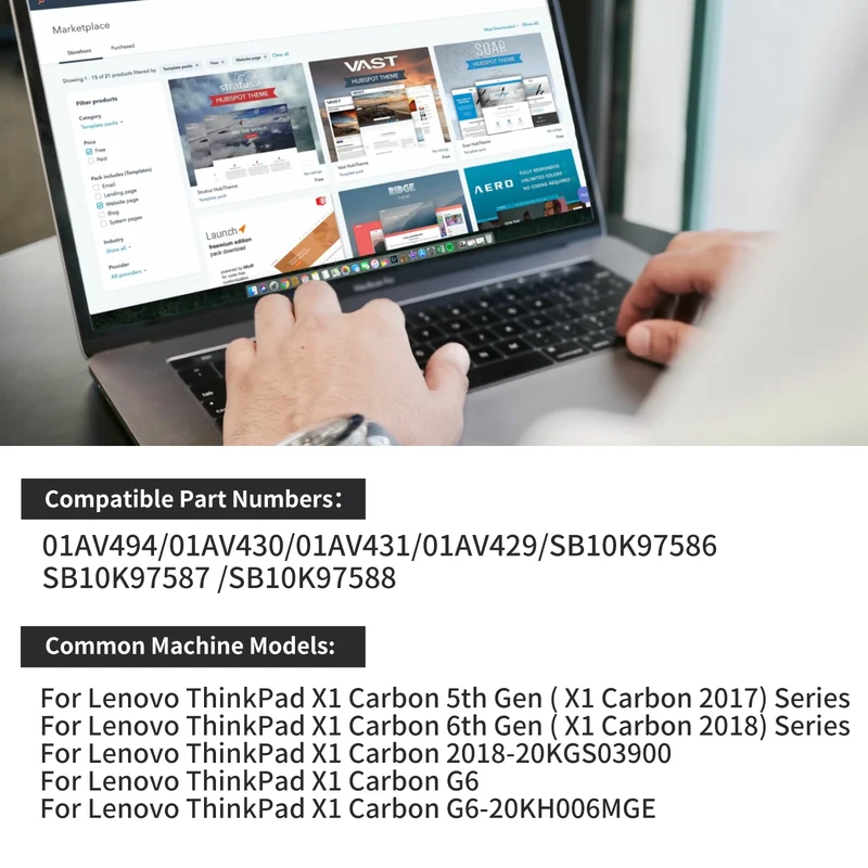 01AV494 01AV430 Laptop Battery For Lenovo Thinkpad X1 Carbon 5th 2017 6th 2018 | EU Stock