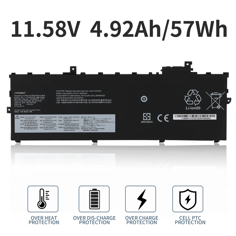 01AV494 01AV430 Laptop Battery For Lenovo Thinkpad X1 Carbon 5th 2017 6th 2018 | EU Stock