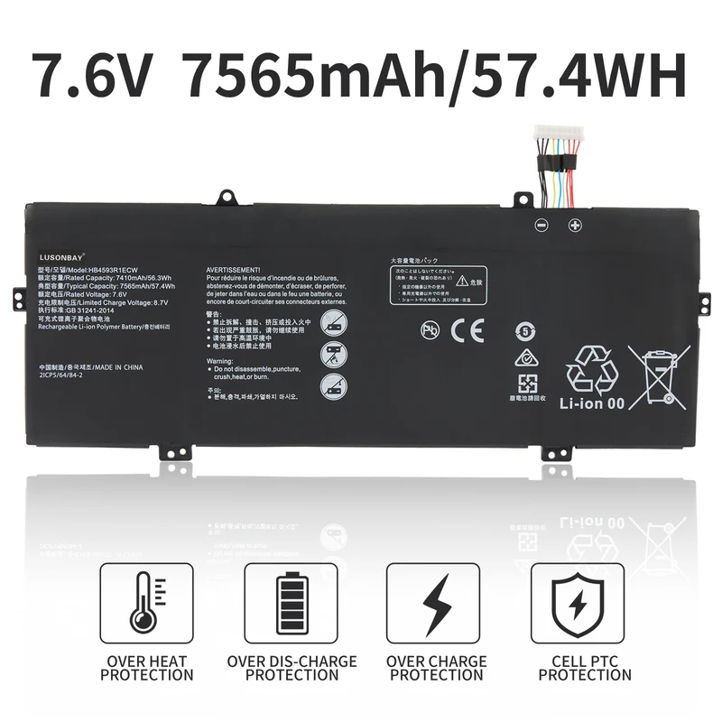 Huawei MateBook X Pro MACH-W19 MACH-W29 Battery HB4593R1ECW 57.4Wh