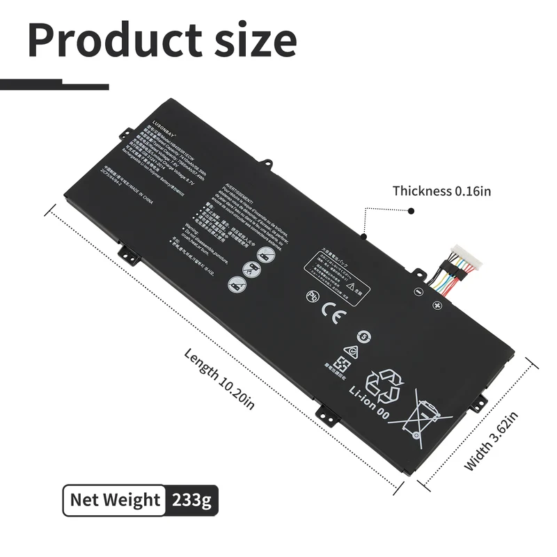 Huawei MateBook X Pro MACH-W19 MACH-W29 Battery HB4593R1ECW 57.4Wh