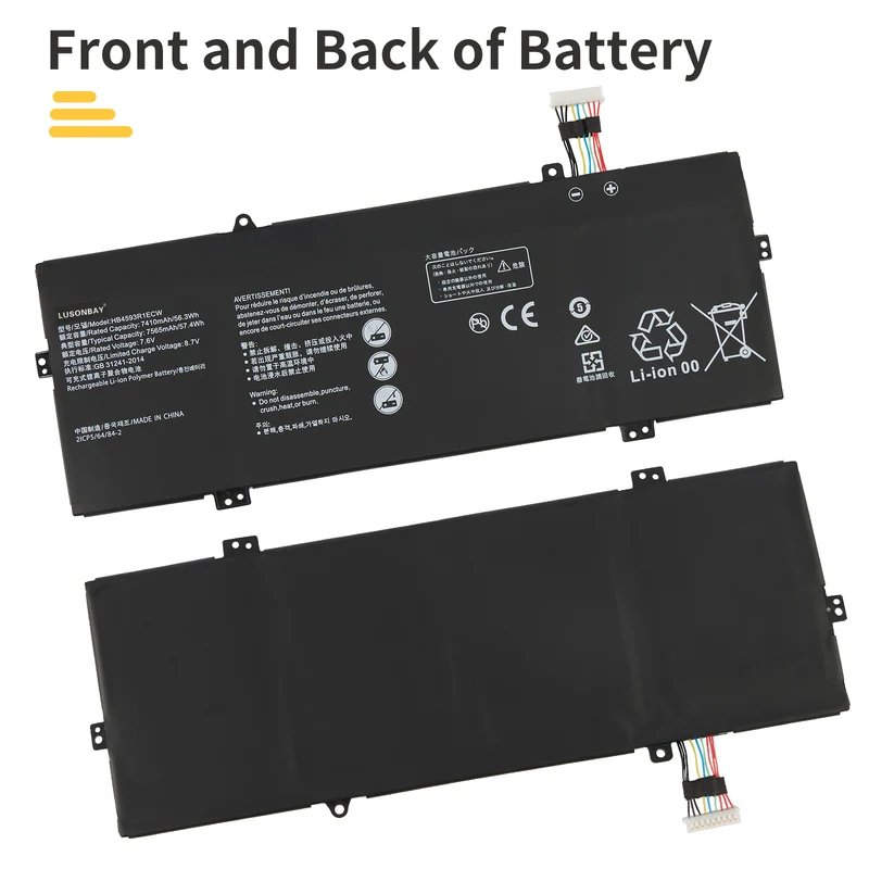 Huawei MateBook X Pro MACH-W19 MACH-W29 Battery HB4593R1ECW 57.4Wh