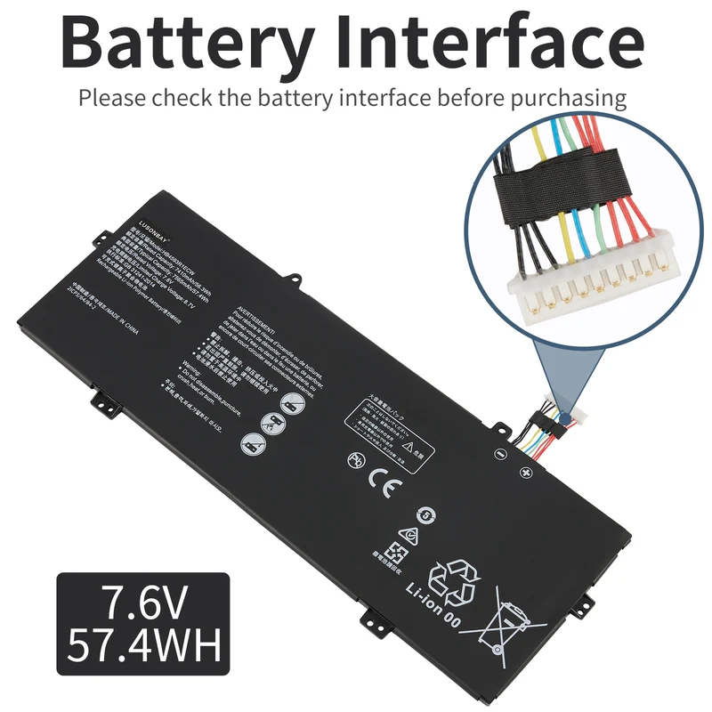 Huawei MateBook X Pro MACH-W19 MACH-W29 Battery HB4593R1ECW 57.4Wh