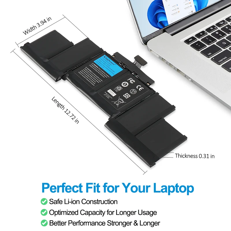A1618 Battery for Apple MacBook Pro 15" Retina A1398 (Mid 2015) — 11.36V 99.5Wh 8755mAh