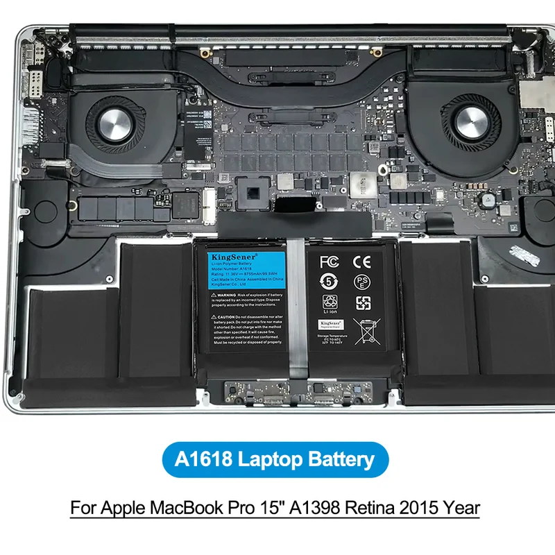 A1618 Battery for Apple MacBook Pro 15" Retina A1398 (Mid 2015) — 11.36V 99.5Wh 8755mAh
