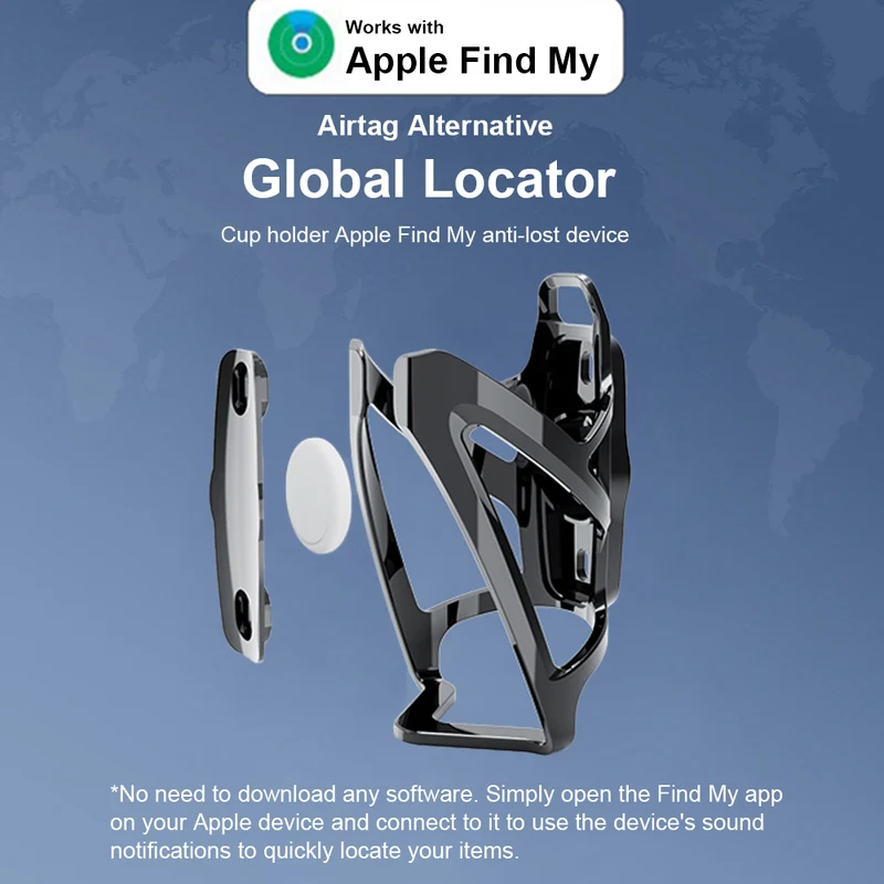 T03 Apple FindMy Bicycle Bottle Holder GPS Tracker - MFi Certified AirTag Alternative