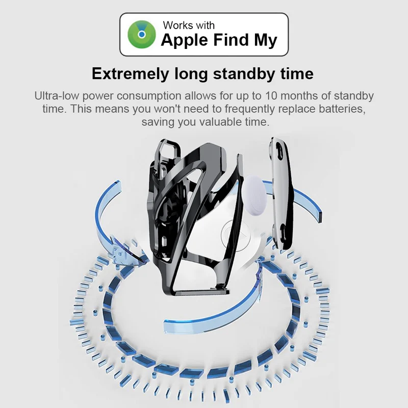 T03 Apple FindMy Bicycle Bottle Holder GPS Tracker - MFi Certified AirTag Alternative