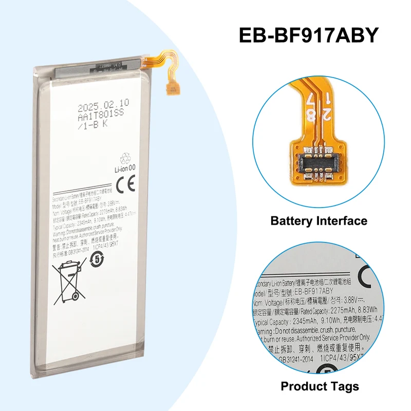 EB-BF917ABY EB-BF916ABY Replacement Battery For Samsung Galaxy Z Fold 2 5G F916