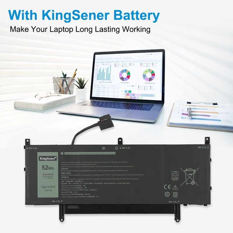N7HT0 TVKGH Laptop Battery For Dell Latitude 9510 9520 2-in-1 Series