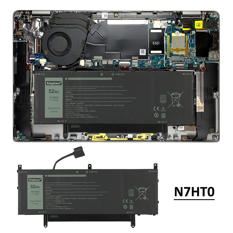 N7HT0 TVKGH Laptop Battery For Dell Latitude 9510 9520 2-in-1 Series