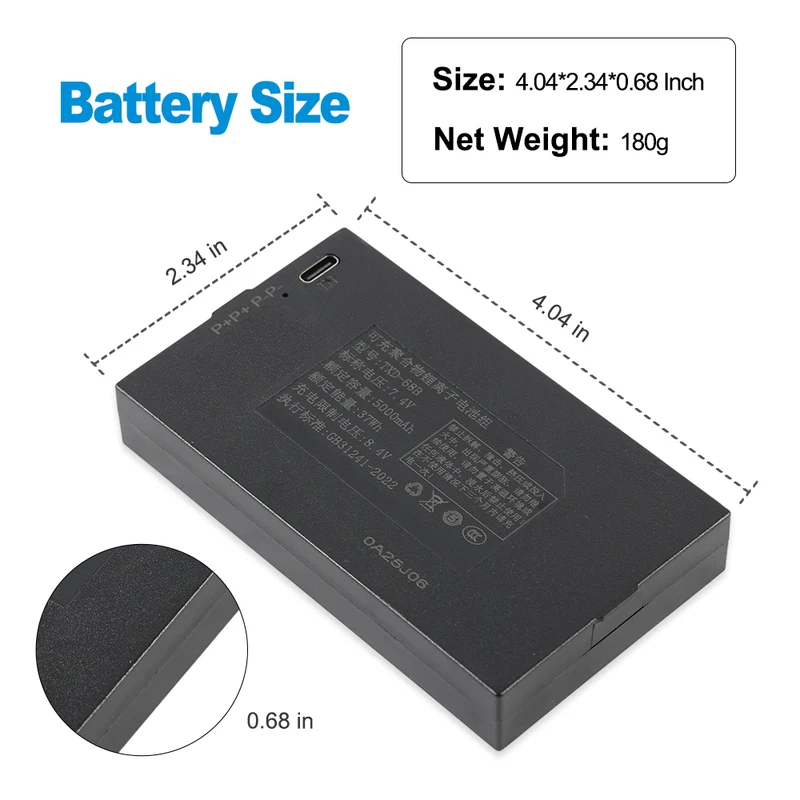 TXD-68B TZ68-B 5000mAh Replacement Battery For Smart Door Lock P+P+P-P-