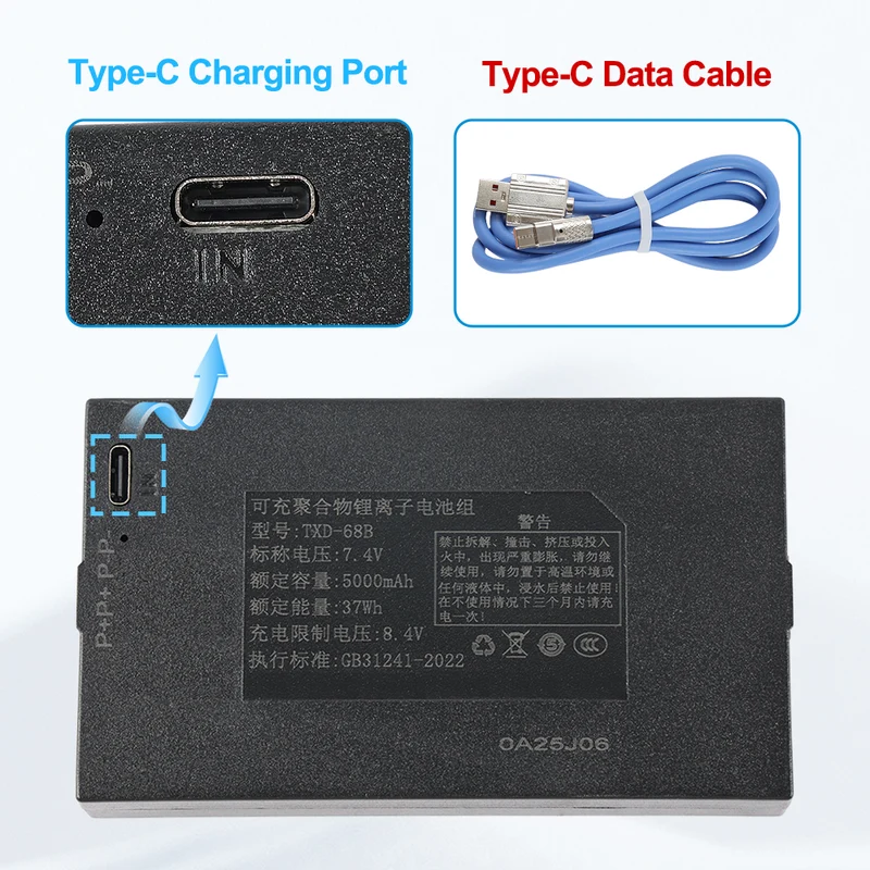 TXD-68B TZ68-B 5000mAh Replacement Battery For Smart Door Lock P+P+P-P-