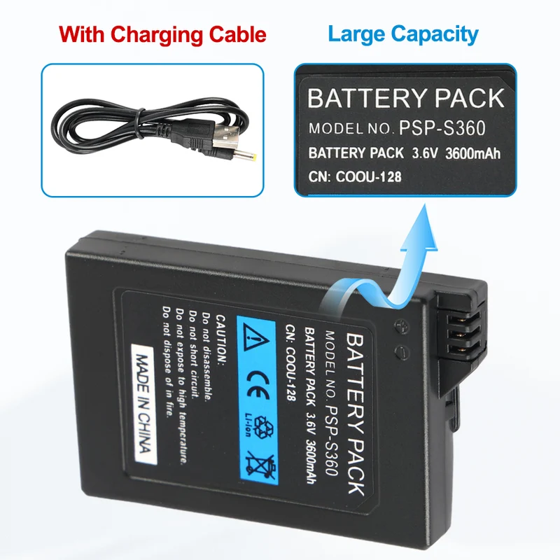 PSP-S360 Replacement Battery For Sony PSP2000 PSP3000 3001