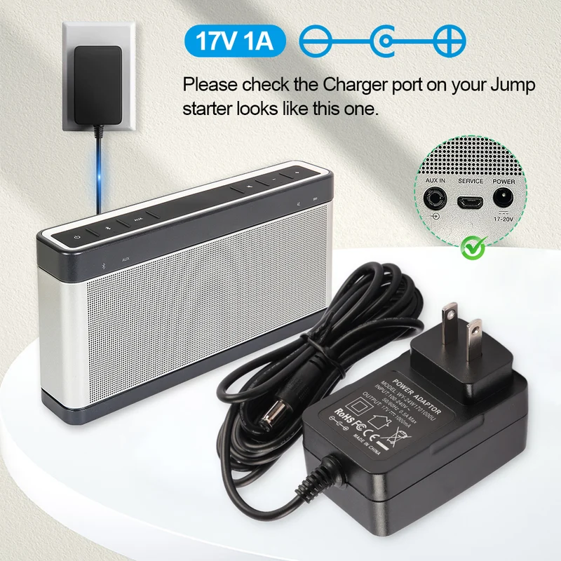 WY-24W1701000U Power Adapter Replacement For BOSE Soundlink I II III 5.5X2.5mm