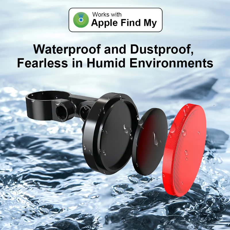 T02 Apple FindMy Bicycle Tail Light GPS Tracker - MFi Certified AirTag Alternative for Bike Security