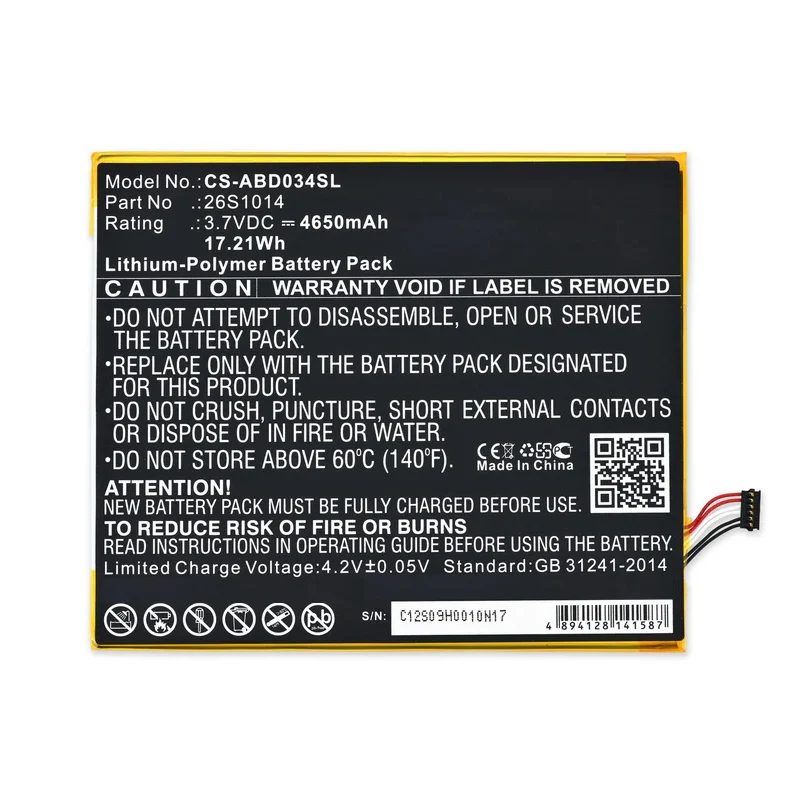 26S1014 Replacement Battery For Fire HD 8 (7th Gen)