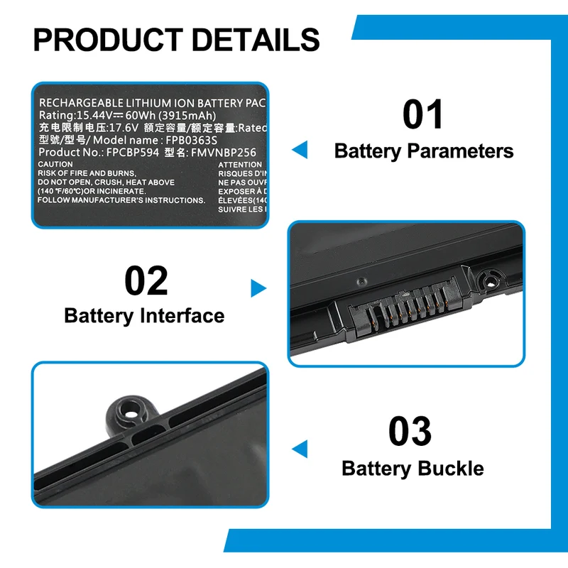 FPB0363S FPCBP594 Laptop Battery For Fujitsu LifeBook E4412 E5412 E5413
