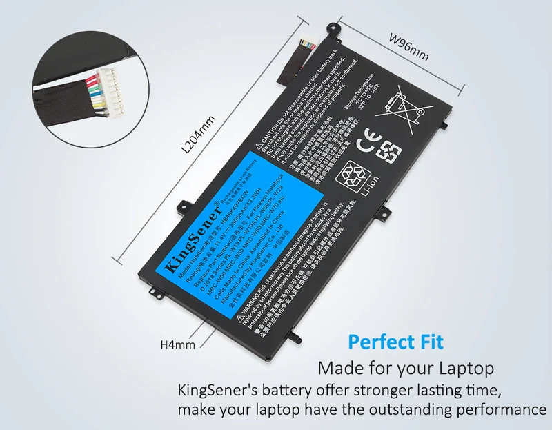 HB46K497ECW 3800mAh/42.2WH Laptop Battery For Huawei Matebook D 2018 PL-W19 MRC-W60 PL-W29 MRC-W00