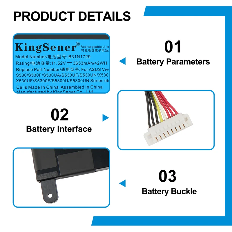 B31N1729 Laptop Battery for ASUS VivoBook S15 S530 S530F Notebook | PL Stock