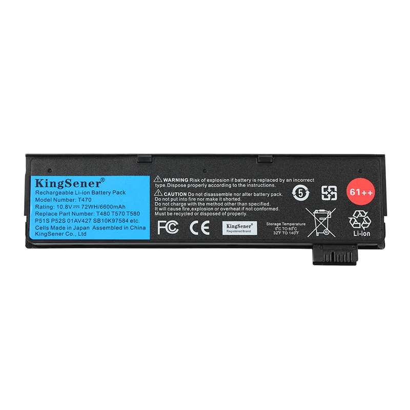 T470 61 61+ 61++ Battery for Lenovo ThinkPad T470 T480 T570 T580 — 24Wh 48Wh 72Wh