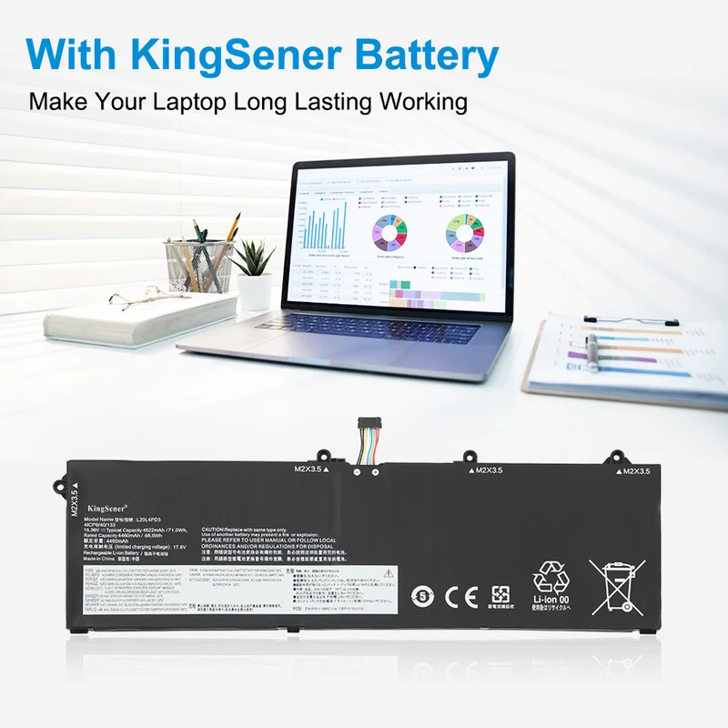 L20L4PD3 L20M4PD3 Laptop Battery For Lenovo ThinkBook 16p Gen 2