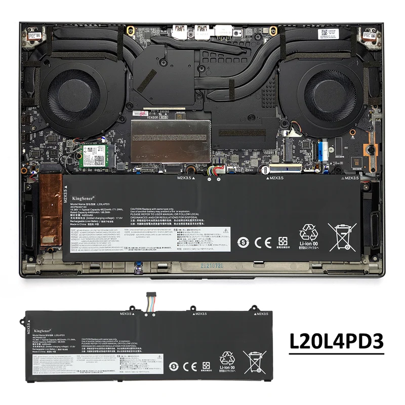 L20L4PD3 L20M4PD3 Laptop Battery For Lenovo ThinkBook 16p Gen 2