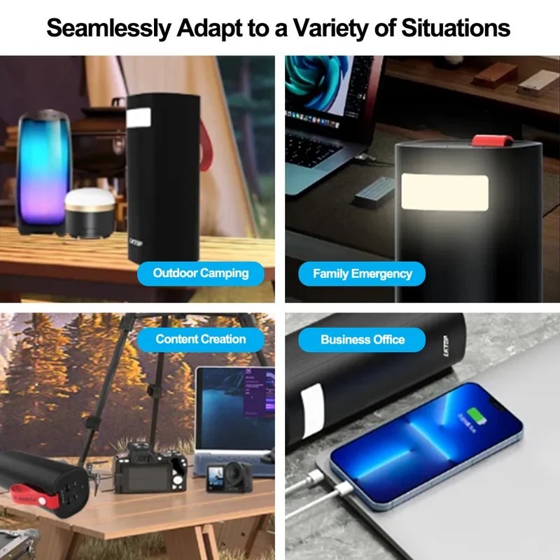 60000mAh Outdoor Power Bank For DJI Mini 4 Pro Dual 100w Fast Charging Station with LED Light