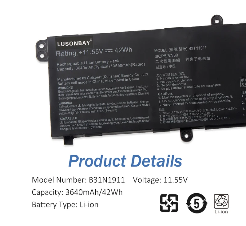 B31N1911 42WH Laptop Battery For ASUS VivoBook Flip 14 TM420IA TP470EA M413DA LUSONBAY UK SHIP