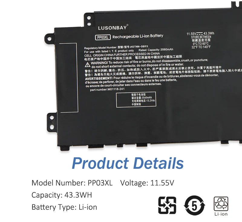 PV03XL PP03XL Laptop Battery For HP Pavilion x360 13-BB 14-DV 14-DW 14M-DW 14-DK LUSONBAY UK SHIP