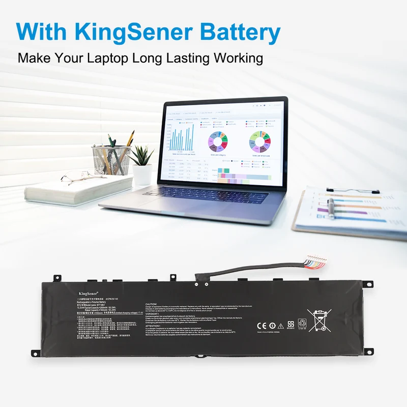 BTY-M57 Laptop Battery for MSI GP66 GP76 Leopard 10UG Series MS-17K3 — 15.2V 65Wh
