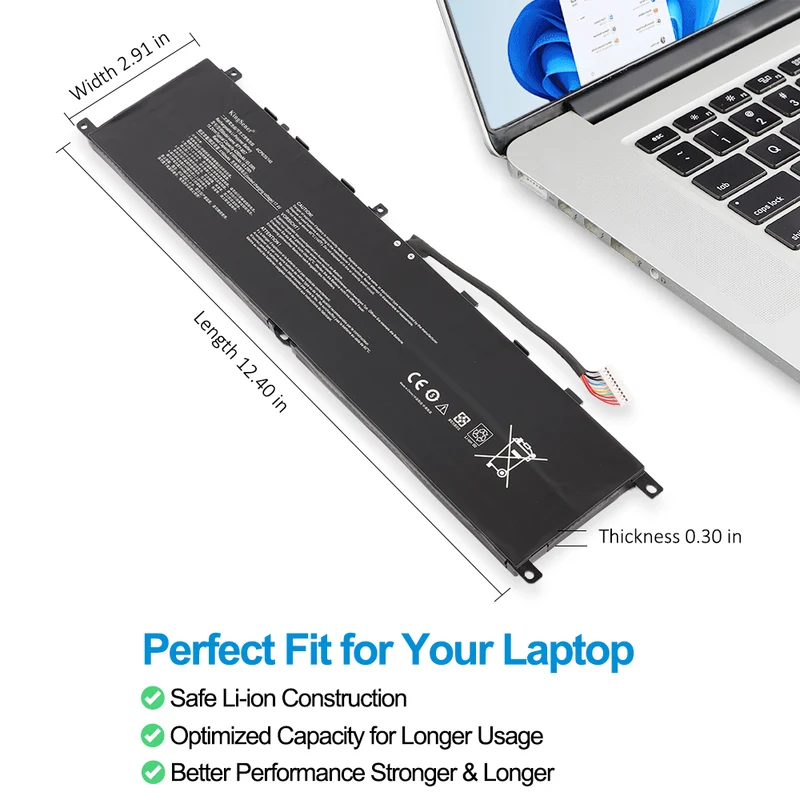 BTY-M57 Laptop Battery for MSI GP66 GP76 Leopard 10UG Series MS-17K3 — 15.2V 65Wh