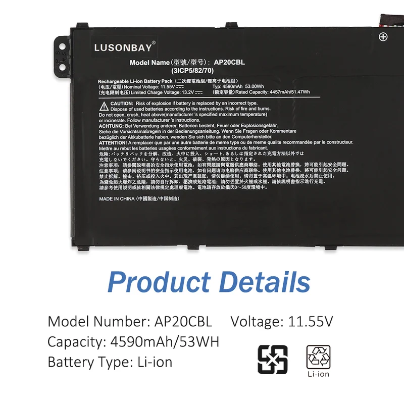 AP20CBL Replacement Battery For Acer Aspire 5 A515-46-R14K series LUSONBAY UK SHIP