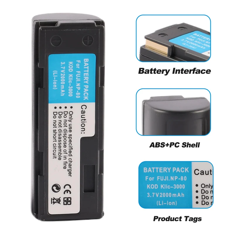 NP-80 Replacement Camera Battery For Fuji FinePix 6900 Zoom MX-1700 MX-1700Z NP80