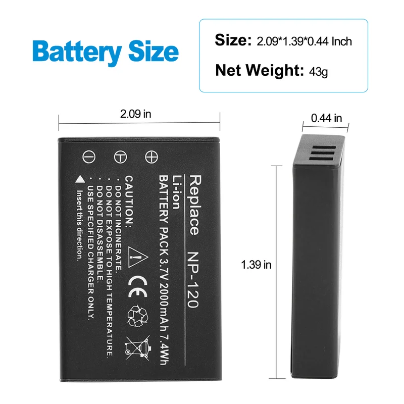 NP-120 Replacement Battery For FujiDigital Camera FinePix F11 FinePix M603 Fine