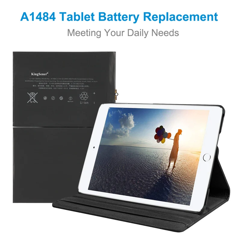 Replacement Battery A1484 For iPad 8th/9th Gen A2270 A2428 A2602 A2603 A2604 8827mAh