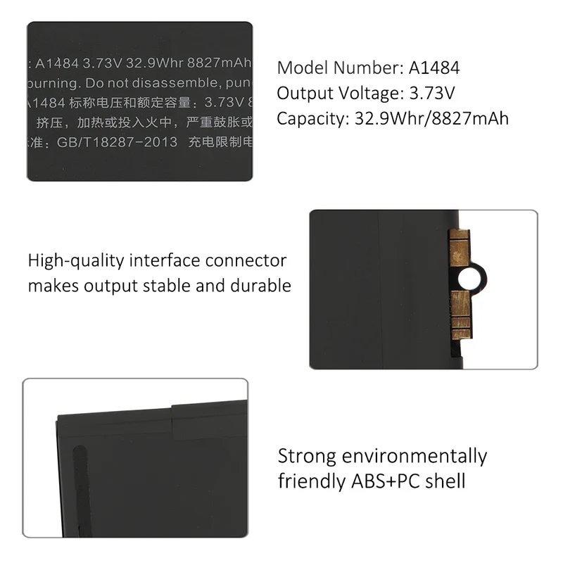 Replacement Battery A1484 For iPad 8th/9th Gen A2270 A2428 A2602 A2603 A2604 8827mAh