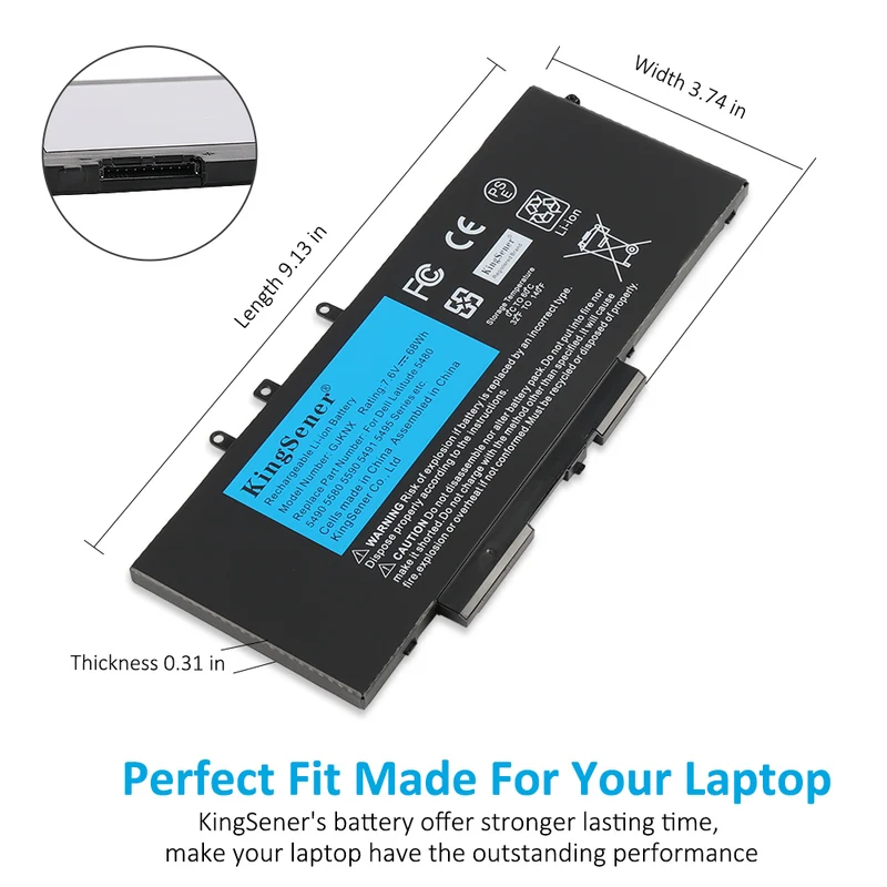 GJKNX 68Wh Battery For Dell Latitude 5480 5580 5280 5288 5488 5590 5591 5490 5491 5495 | PL Stock