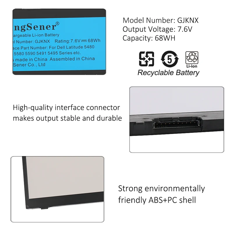 GJKNX 68Wh Battery For Dell Latitude 5480 5580 5280 5288 5488 5590 5591 5490 5491 5495 | PL Stock