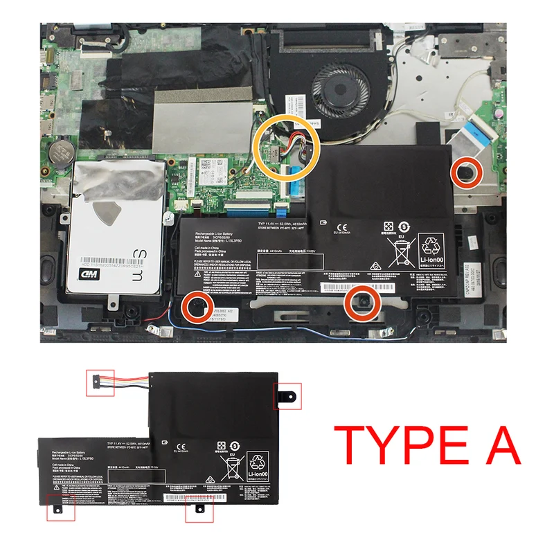 L15C3PB1 L14M3P21 L14L3P21 Battery for Lenovo IdeaPad 320S Flex 3 4 Yoga 510 — 11.4V
