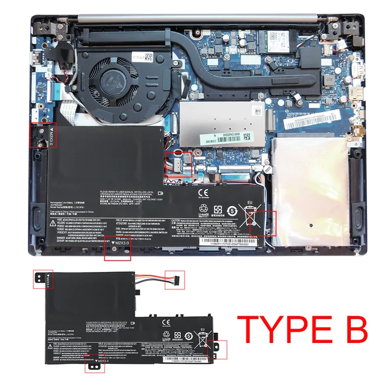 L15C3PB1 L14M3P21 L14L3P21 Battery for Lenovo IdeaPad 320S Flex 3 4 Yoga 510 — 11.4V