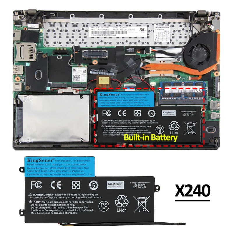 X240 Internal Battery for ThinkPad T440 T440S T450 X240 X250