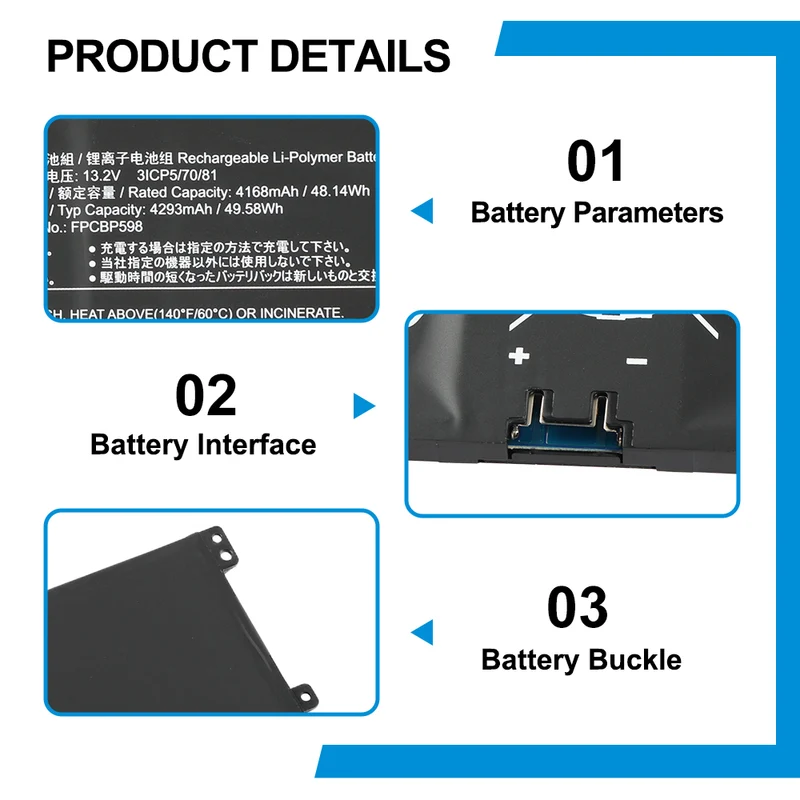 FPCBP598 Replacement battery For FMVCH01001 FMVCH01002 FMVCH01003 FMVCH01004