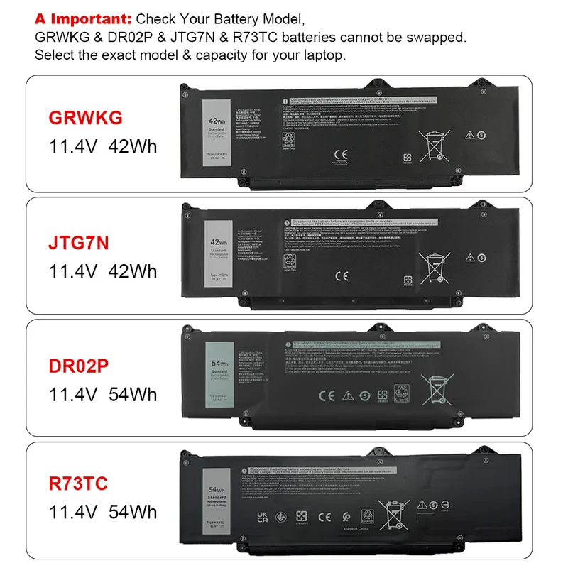 GRWKG Laptop Battery For Dell P170G P170G001 P170G002 P170G003