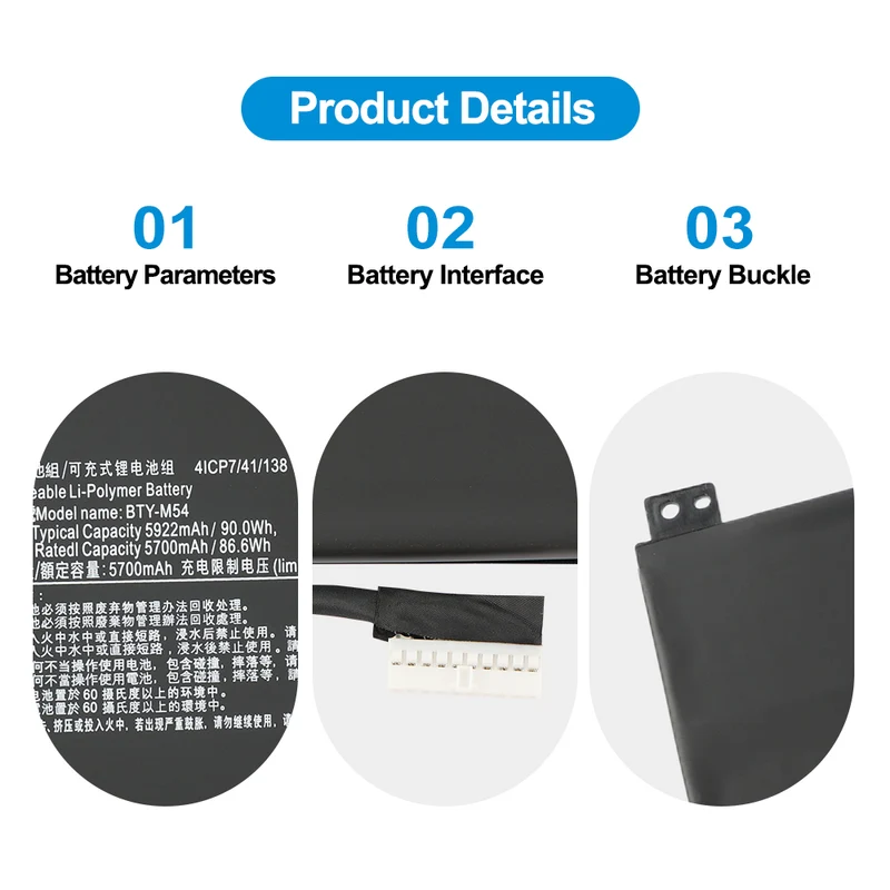 BTY-M54 Replacement Battery For MSI Creator Z17 HX Studio A13VET A13VFT A13VGT A14VFT Series