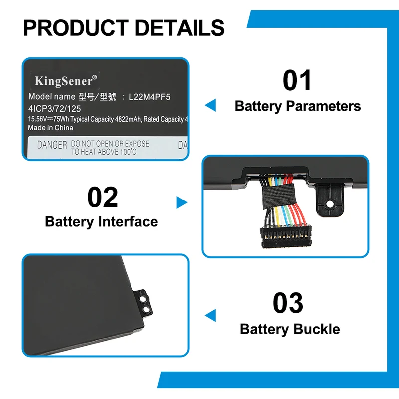 L22M4PF5 15.56V 75Wh Battery For Lenovo Laptop