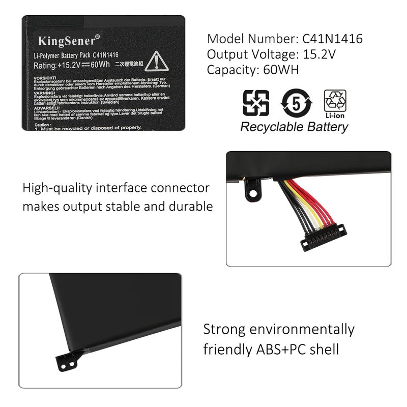 C41N1416 Battery For Asus ZenBook Pro N501JW UX501J UX501JW UX501L UX501LW