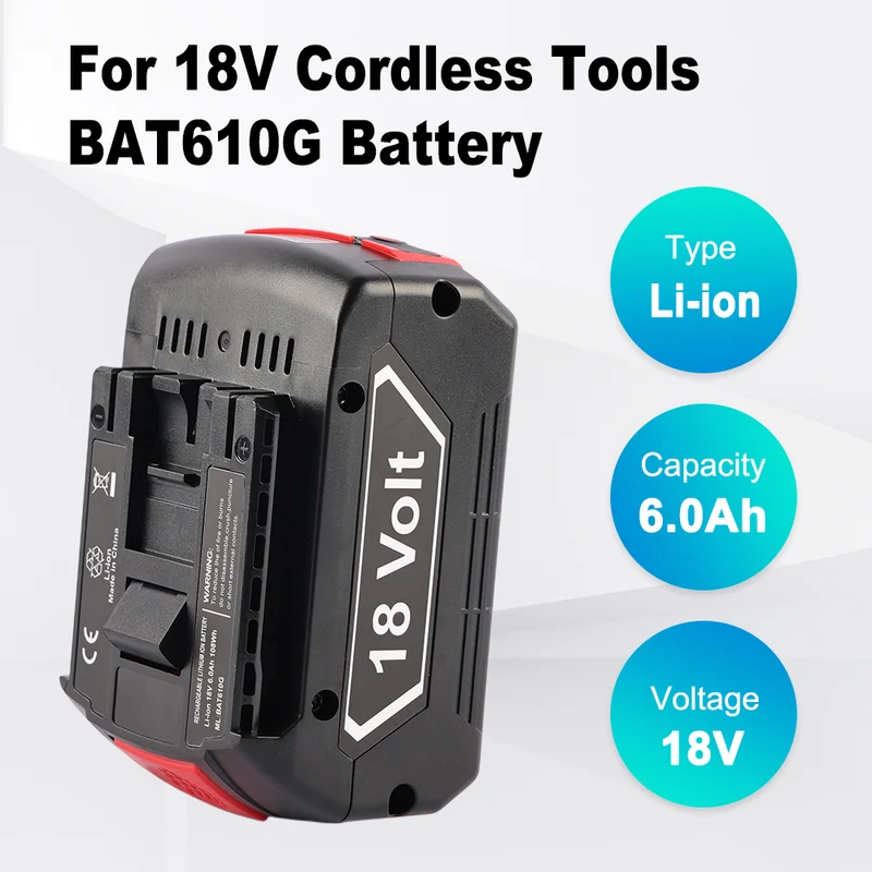 Replacement Power Tool Battery For BOSCH BAT610G BAT609 18V