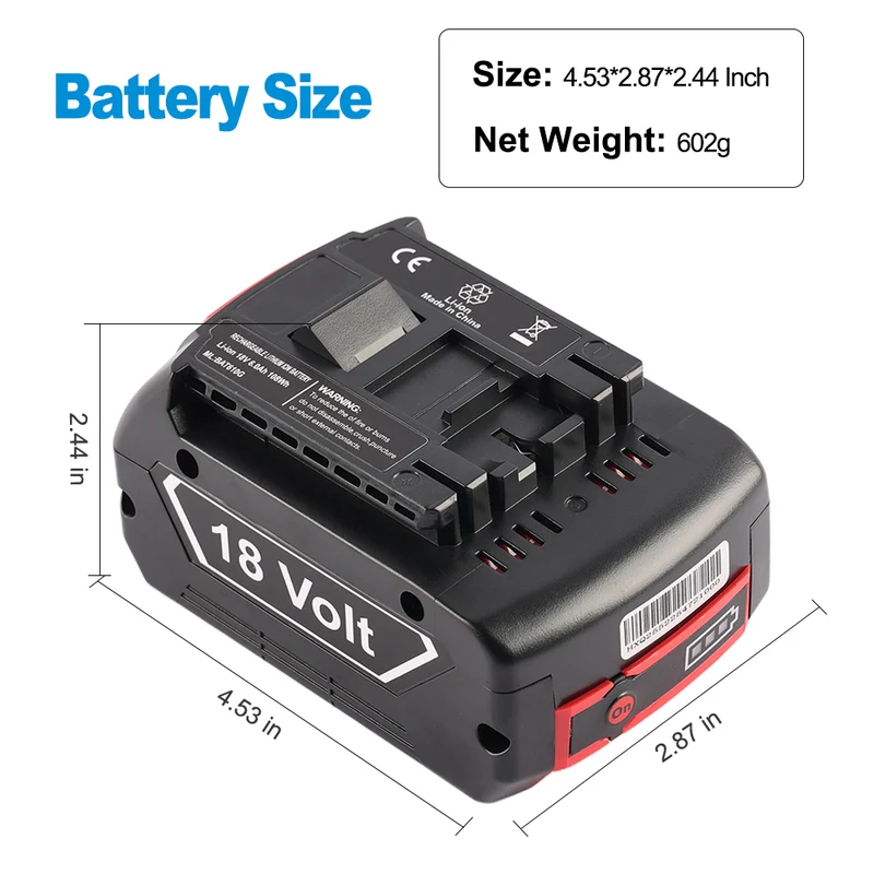 Replacement Power Tool Battery For BOSCH BAT610G BAT609 18V